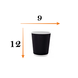 كاسات كابتشينو مموج اسود  12 وانص
