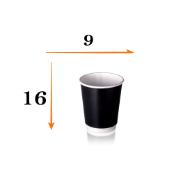كاسات كابتشينو دبل اسود 16 وانص