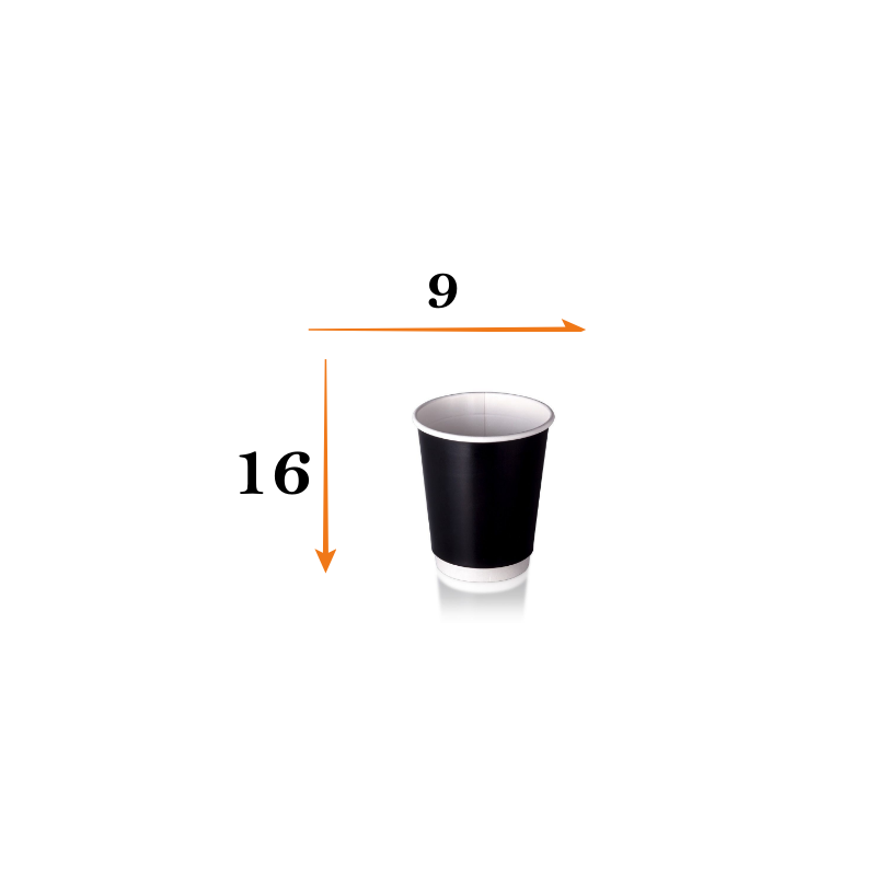 كاسات كابتشينو دبل اسود 16 وانص